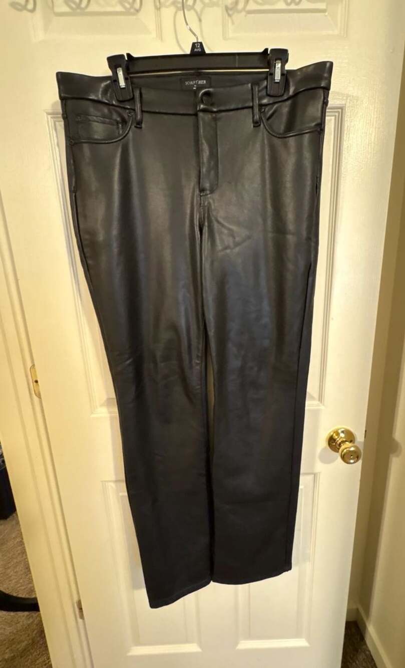 NYDJ Sculpther Faux Leather Pants Black Size 10